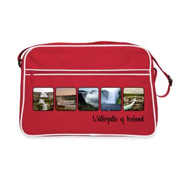 Waterfalls of Iceland - Retro Bag - red/white - Front