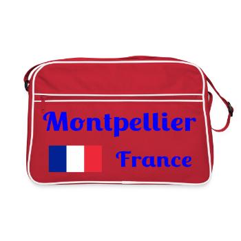 Montpellier, France- Stylish prints - Retro Bag - red/white - Front
