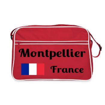 Montpellier, France- Stylish prints - Retro Bag - red/white - Front
