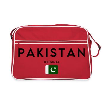 Pakistani pride, minimalist sleek design - Retro Bag - red/white - Front