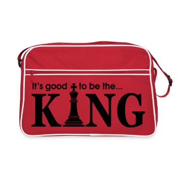 Jeu Echec Damier Roi Citation Humour - Sac Retro - rouge/blanc - Devant