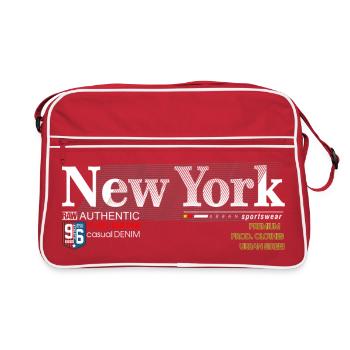 Street Style Abstract NYC Print - Retro Bag - red/white - Front