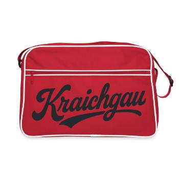 Kraichgau Region Schriftzug - Retro Tasche - Rot/Weiß - Vorne