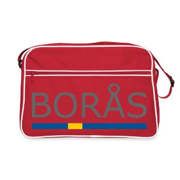 Drapeau de la Suède - Boras - Sverige - Schweden - Sac Retro - rouge/blanc - Devant