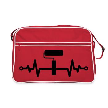 Paint Roller Heartbeat – Creativity Gift Idea - Retro Bag - red/white - Front