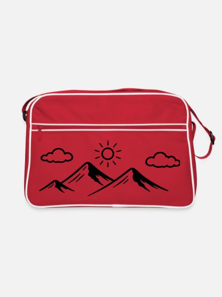 Mountains icon - Retro Bag - red/white - Front