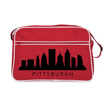 Pittsburgh Skyline - Retro Bag - red/white - Front