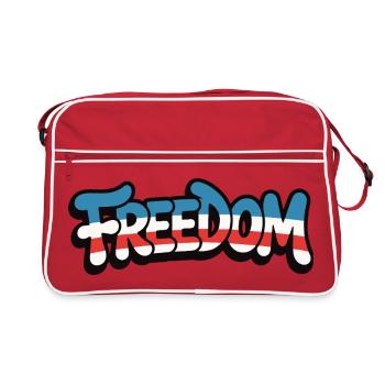 Freedom Typography Statement Design - Retro Bag - red/white - Front