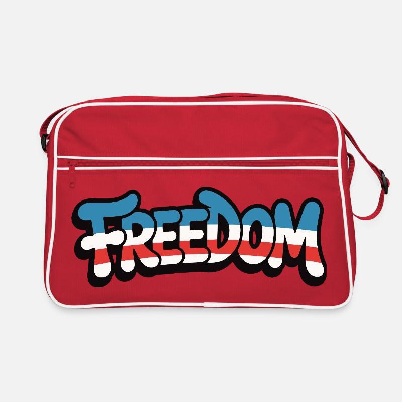 Freedom Typografie Statement Design Retro Tasche