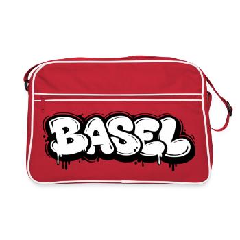 Basel Bubble Graffiti - Retro Tasche - Rot/Weiß - Vorne