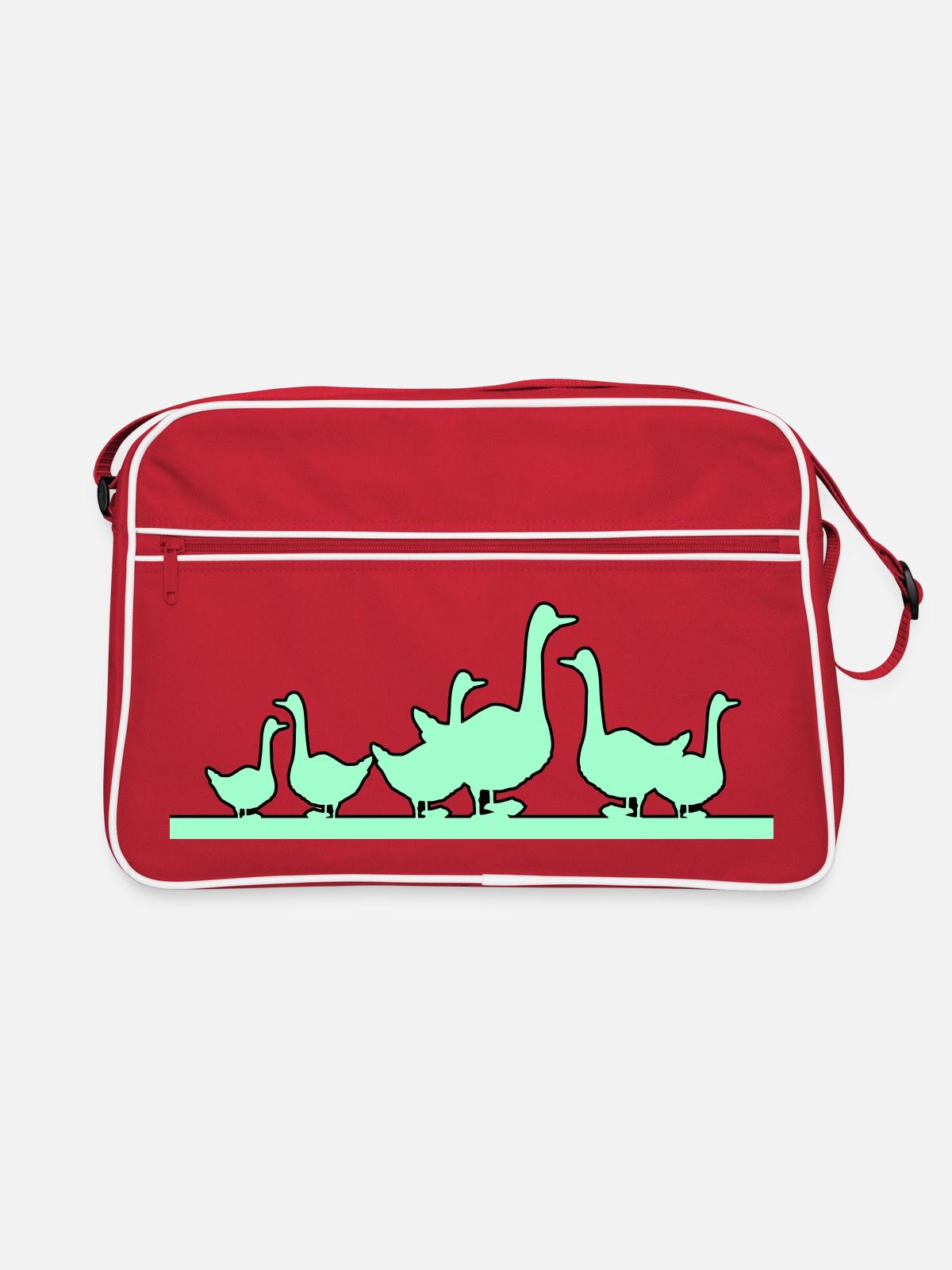 Canards Oies - Sac Retro - rouge/blanc - Devant