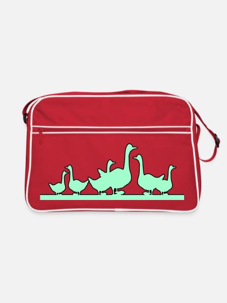 Canards Oies - Sac Retro - rouge/blanc - Devant