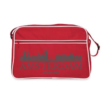 Amsterdam, Pays-Bas, silhouette d’Amsterdam - Sac Retro - rouge/blanc - Devant