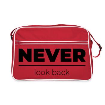 Ne jamais regarder en arrière | Déclaration de motivation - Sac Retro - rouge/blanc - Devant