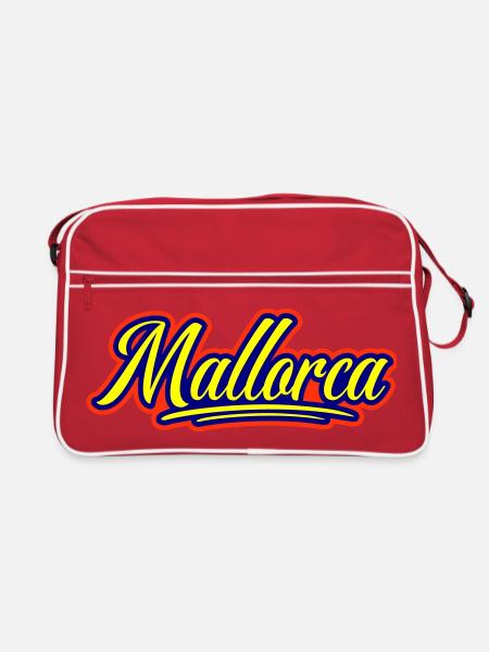 Mallorca Schrift - Retro Tasche - Rot/Weiß - Vorne