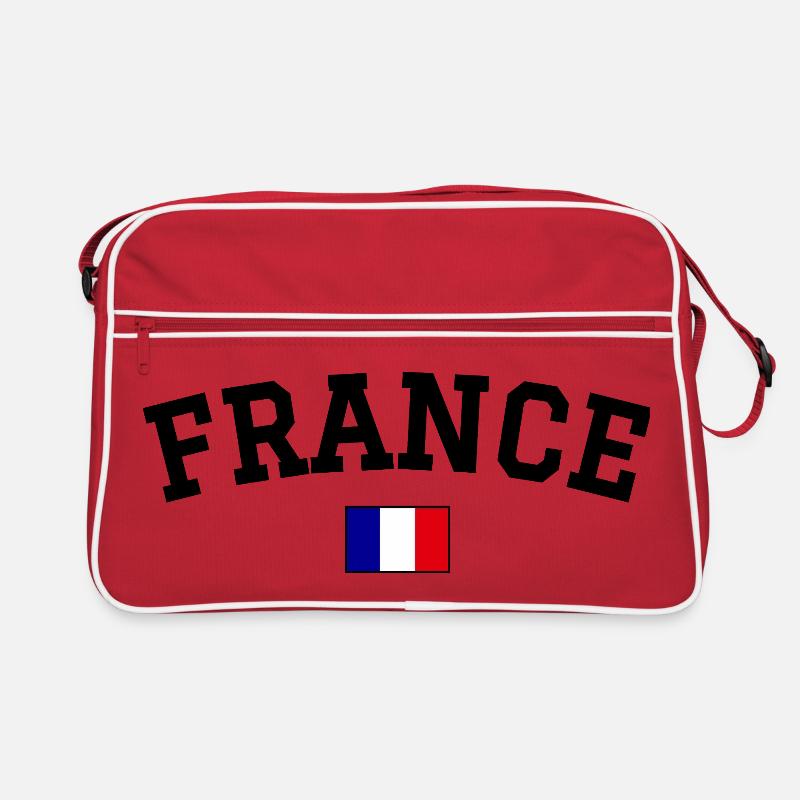France Flag Design Black Retro Bag