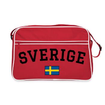 Sweden Flag Design Black - Retro Bag - red/white - Front