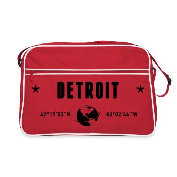 Detroit, Michigan, coordonnées de la planète Terre - Sac Retro - rouge/blanc - Devant