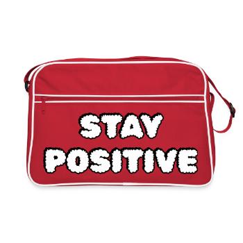 Stay Positive Cloud-Typografie - Retro Tasche - Rot/Weiß - Vorne