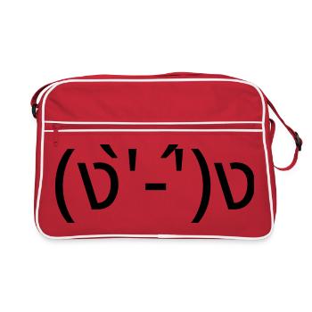 Fight me (ง'̀-'́)ง émotique de combat - Sac Retro - rouge/blanc - Devant