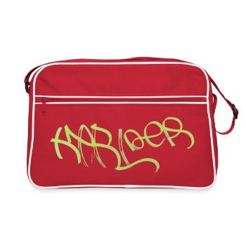 Graffiti néon Lettres vertes Karlder - Sac Retro - rouge/blanc - Devant