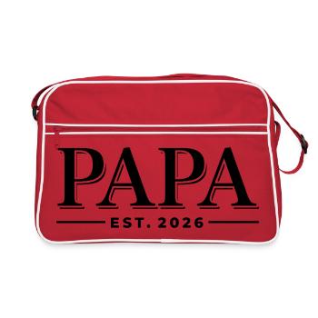 Papa Fondé en 2026 | Père | Cadeau de la fête des pères - Sac Retro - rouge/blanc - Devant