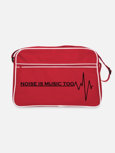 Lärm ist auch Musik - Retro Tasche - Rot/Weiß