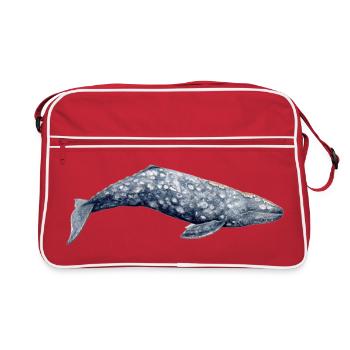 Gray whale - Gray whale - Baleine grise - Retro Bag - red/white - Front