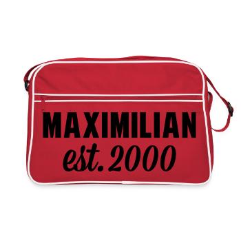 Maximilian est 2000 - Retro Tasche - Rot/Weiß - Vorne