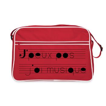 J'peux pas j'ai musique - Sac Retro - rouge/blanc - Devant