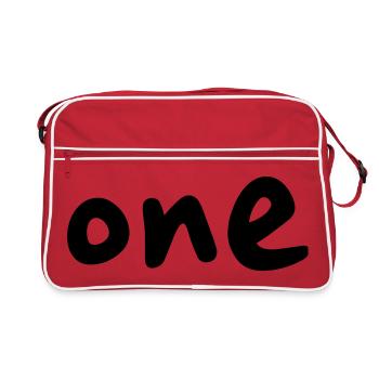 one 1 anniversaire 1 anniversaire nombre de cadeau - Sac Retro - rouge/blanc - Devant