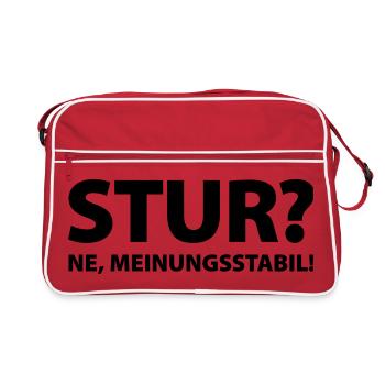 L'entêtement? Ne, opinion stable! - Sac Retro - rouge/blanc - Devant