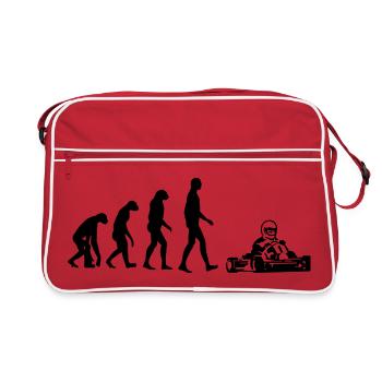 Go-Kart / Karting / Kart / Fahrer - Retro Tasche - Rot/Weiß - Vorne