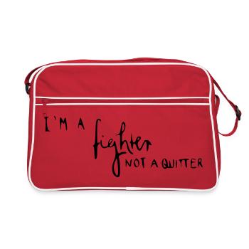 Je suis un combattant pas un lâcheur - Sac Retro - rouge/blanc - Devant