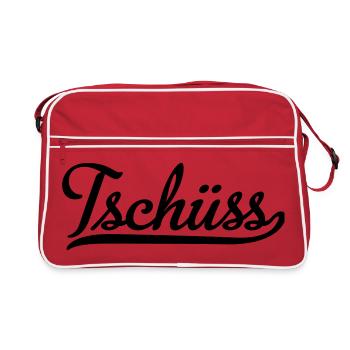 tschüss - Retro Tasche - Rot/Weiß - Vorne