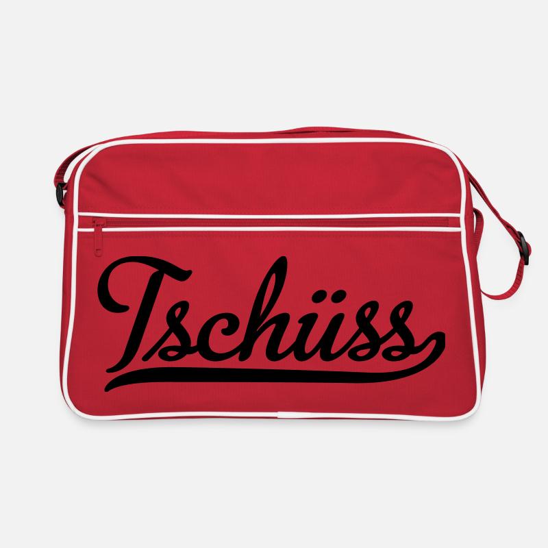 tschüss - Retro Tasche - Rot/Weiß