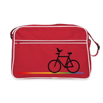 Rainbow Bike Route avec Black Bike - Sac Retro - rouge/blanc - Devant