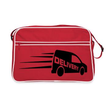Van logo with text cut out - Retro Bag - red/white - Front