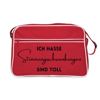 I hate mood swings are great - Retro Bag - red/white - Front