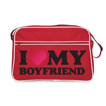 J’aime mon petit ami - Sac Retro - rouge/blanc - Devant
