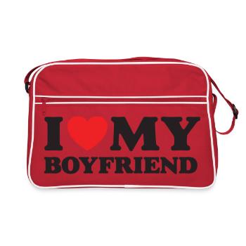 J’aime mon petit ami - Sac Retro - rouge/blanc - Devant