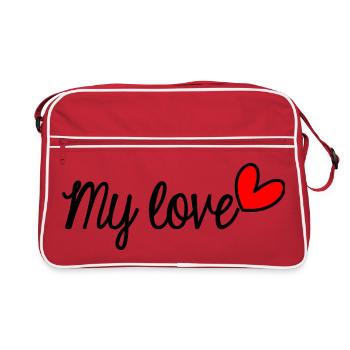 MUTTERTAG. SCHÖNEN MUTTERTAG. MAMA - Retro Tasche - Rot/Weiß - Vorne