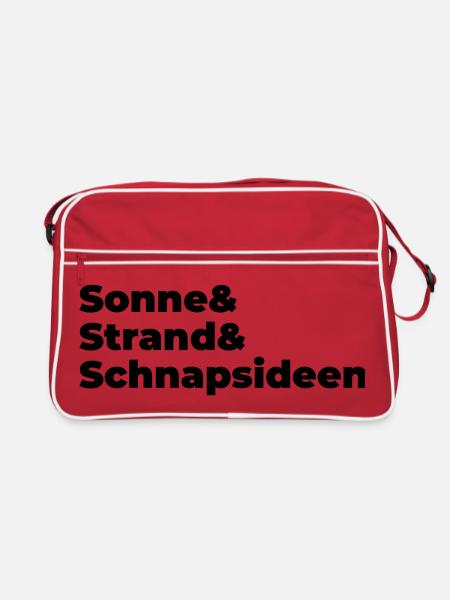 Sonne Strand Snapsideen - Retro Tasche - Rot/Weiß - Vorne