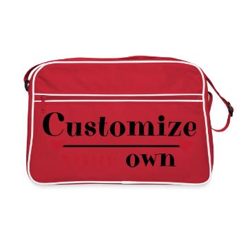 Design personnalisé avec cœurs et lettrages - Sac Retro - rouge/blanc - Devant