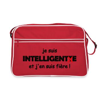 Proud to be smart - Retro Bag - red/white - Front