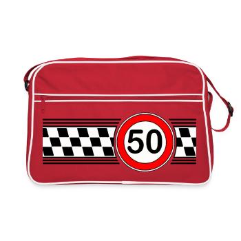 50s Race Check Motif Shirt - Retro Bag - red/white - Front