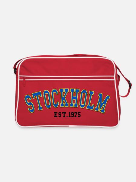 Stockholm Est.1975 - Retro Bag - red/white - Front