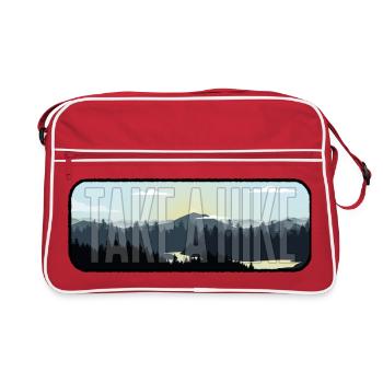 Wandern in der Natur - Machen Sie eine Wanderung - Retro Tasche - Rot/Weiß - Vorne