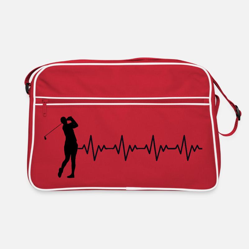 Golfeur Golfeur Golf Golf Golf Golf Course ECG Battement de cœ Sac Retro