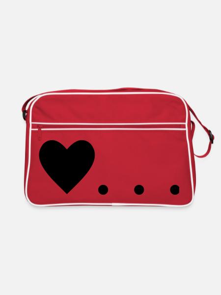 Liebe ist ... Herz - Retro Tasche - Rot/Weiß - Vorne